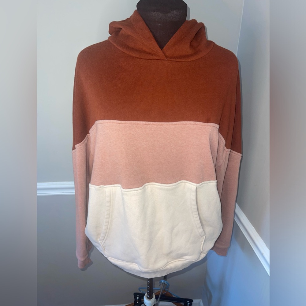 American Eagle Ahh-Mazingly Soft Color Block Hooded Sweatshirt Womens M Fall